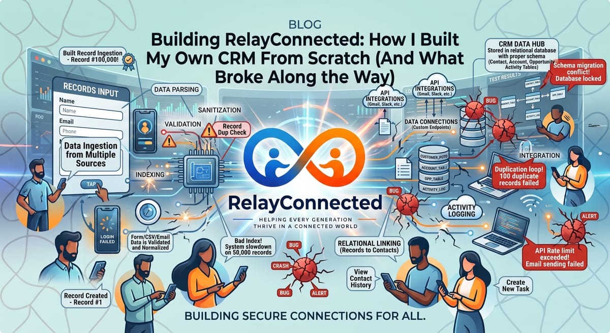 Building RelayConnected: How I Built My Own CRM From Scratch (And What Broke Along the Way)